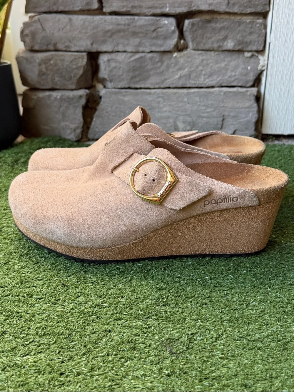 Birkenstock Papillio Fanny Wedge Suede Women’s Clog
